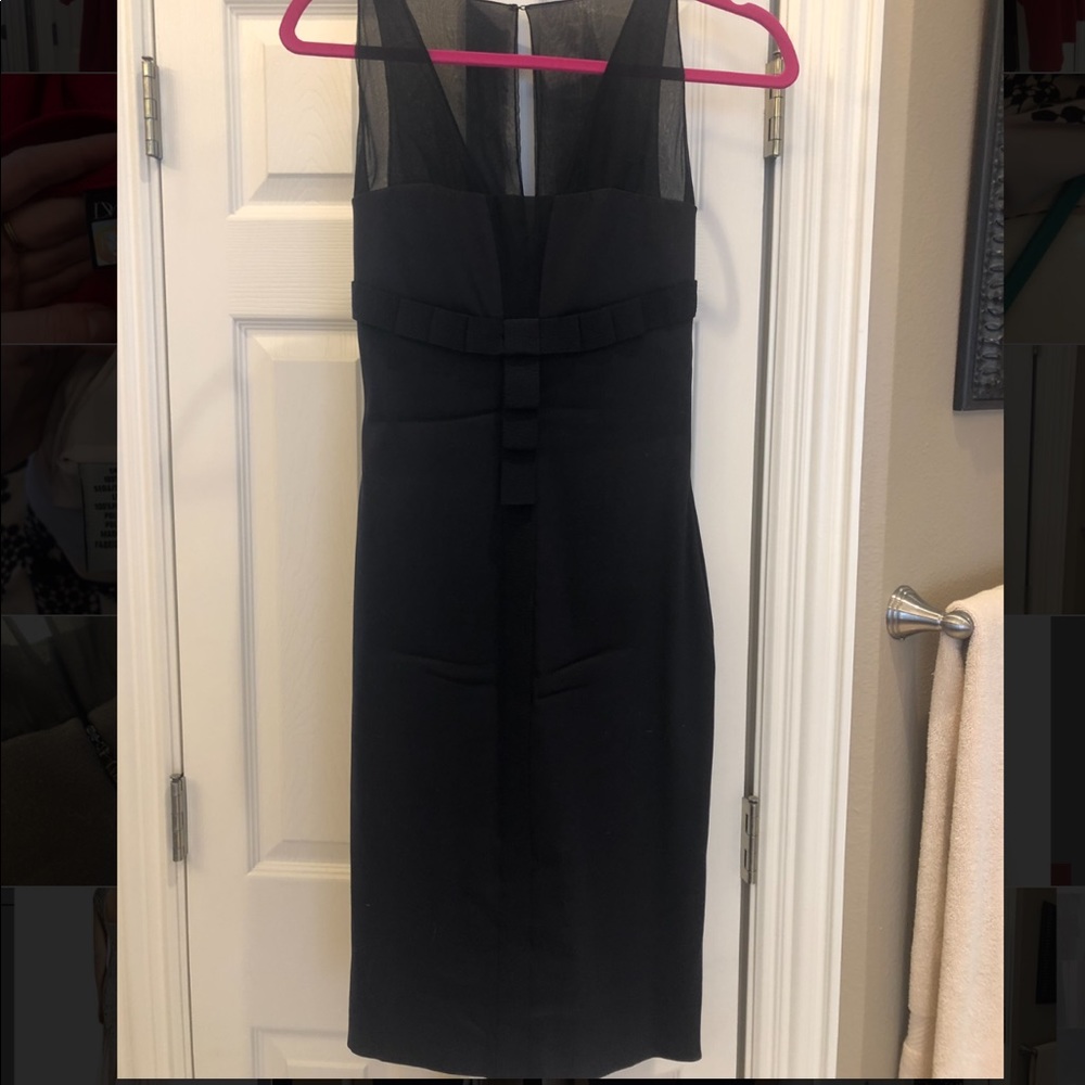 V Neck Mesh Versace Black Dress 40